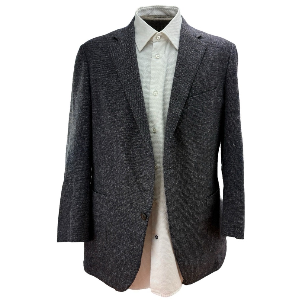 Samuelsohn Soft 44L Loro Piana Dream Tweed Wool Blazer Brown Blue 2 Button Vent